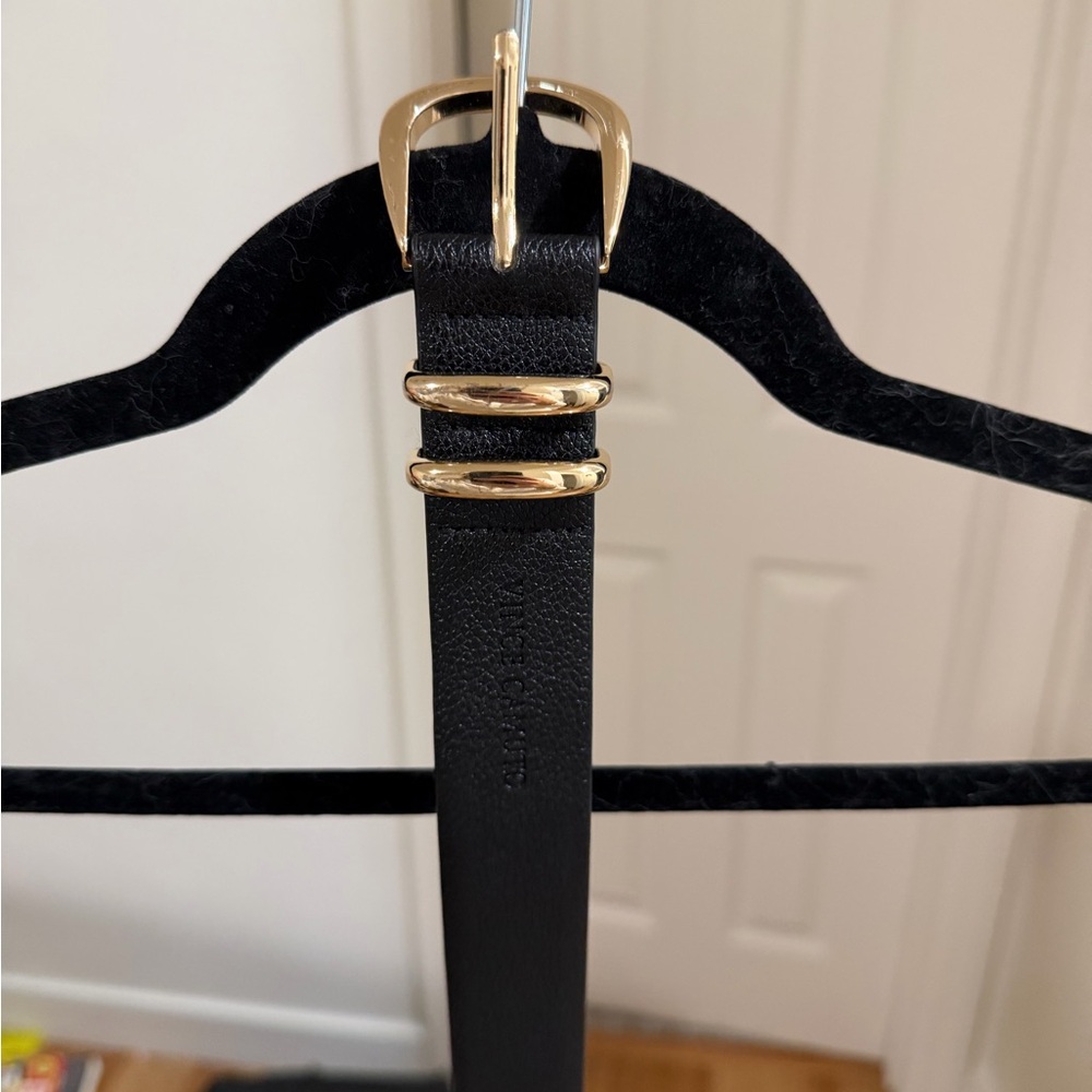 Vince Camuto Black and Gold Belt